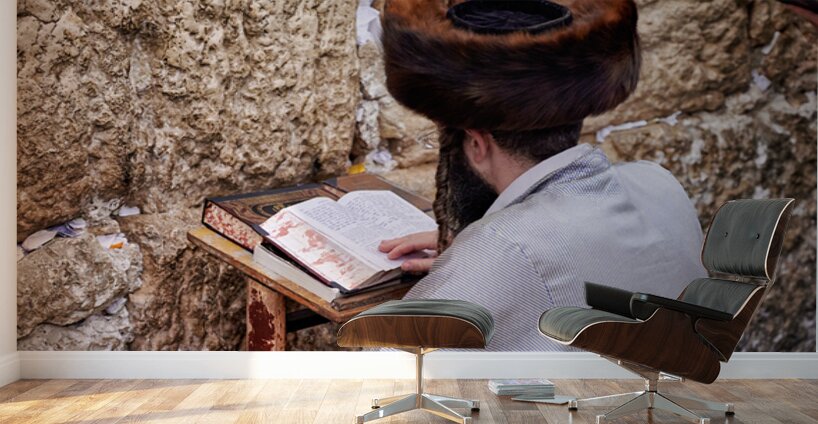 Prayers at the wailing wall in jerusalem israel Wall Murals