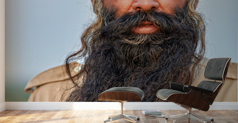 Portrait of a bearded man in Khimsar Rajasthan India Wall Murals