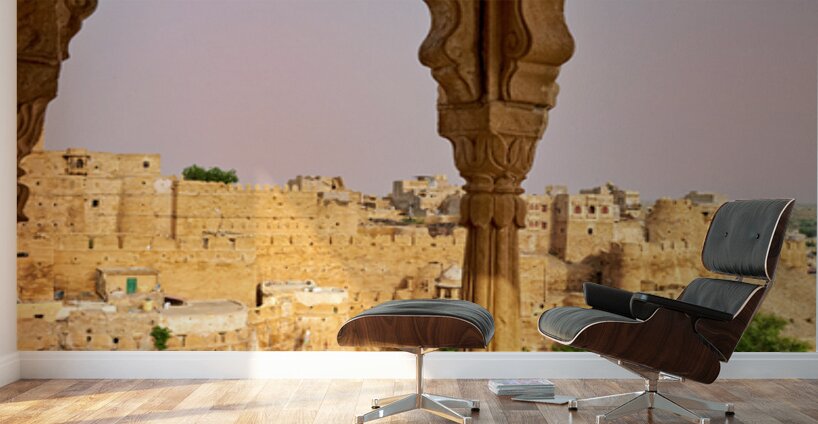 Walls of Jaisalmer glow at sunset in Rajasthan India Wall Murals
