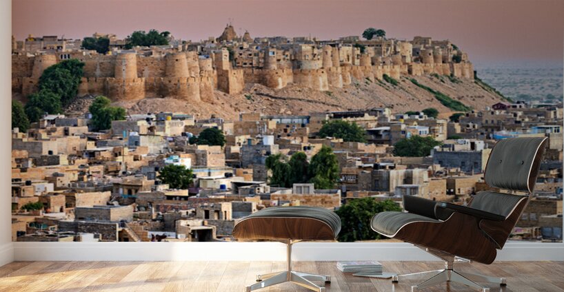 Sunset cityscape view of Jaisalmer in Rajasthan Wall Murals