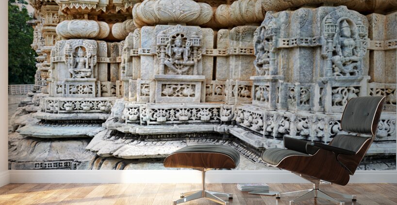 Jain temples in Ranakpur Rajasthan showcase intricate carvings Wall Murals
