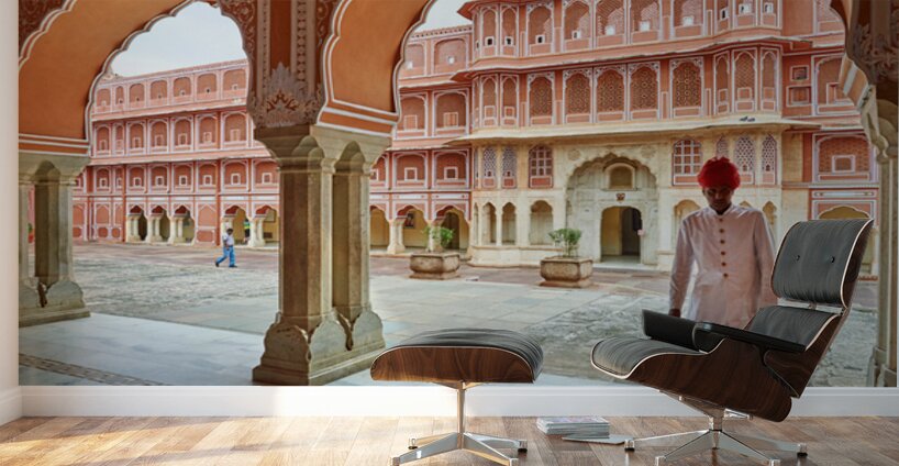 Exploring the City Palace in Jaipur Rajasthan during daytime Wall Murals