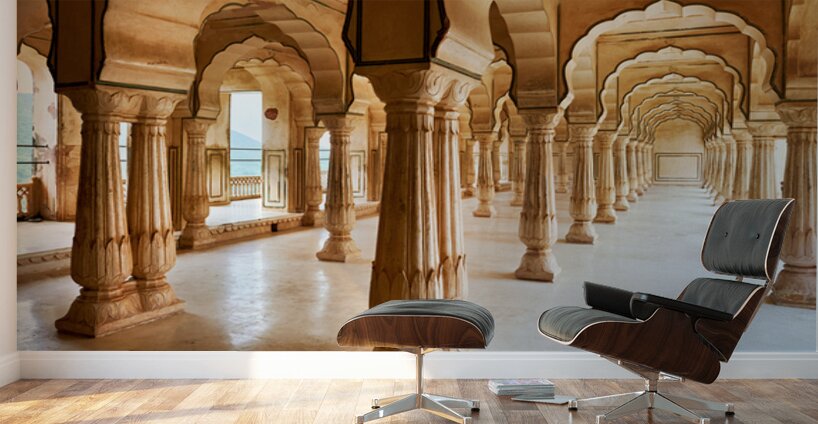 Exploring the architecture of Amber Palace in Rajasthan India Wall Murals