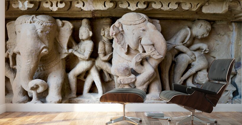 Hindu temples of Khajuraho in Madhya Pradesh showcase carvings Wall Murals