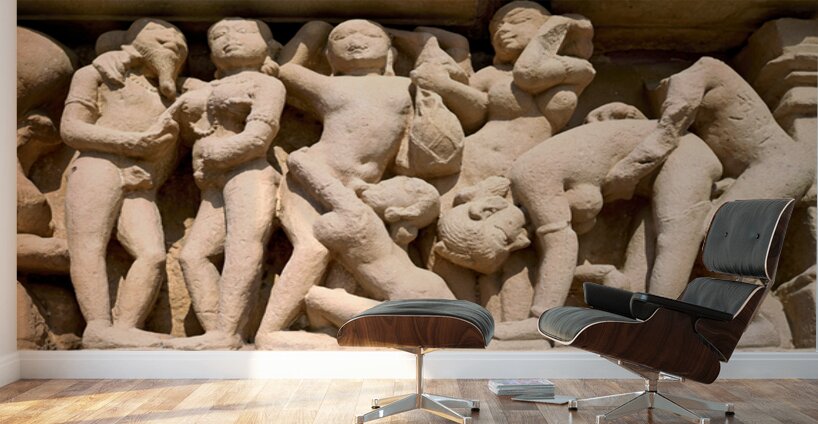 Discovering the intricate carvings at Khajuraho temples Wall Murals