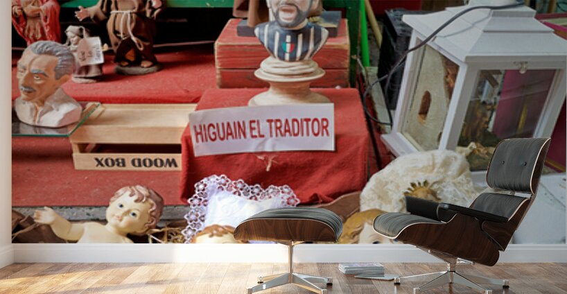 Statues in artisan workshops of Via Gregorio Armeno in Naples Wall Murals