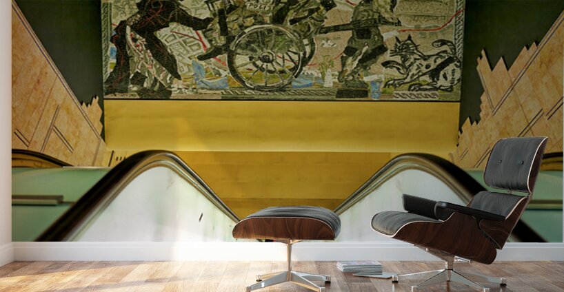 Toledo station view in Naples Metro with artwork above Wall Murals