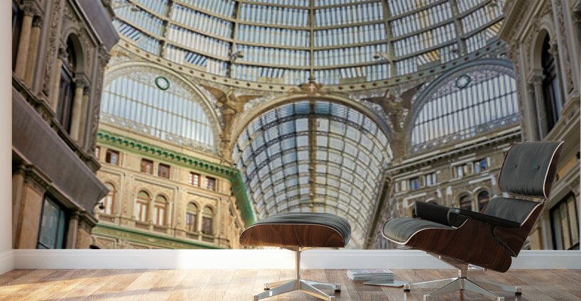 Visitors enjoy Galleria Umberto I in Naples for the holidays Wall Murals