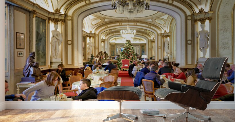 Visitors enjoy coffee and food at Caffe Gambrinus in Naples Wall Murals