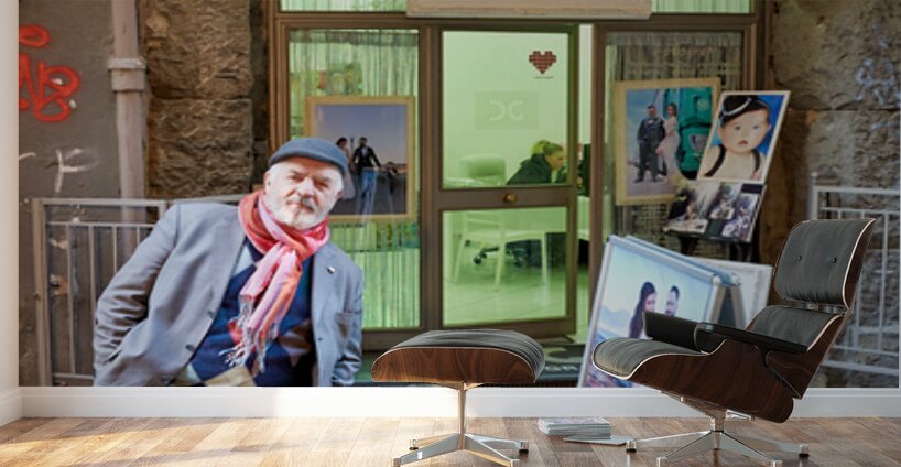 Domenico Caso stands in front of his workshop in Naples Campania Wall Murals