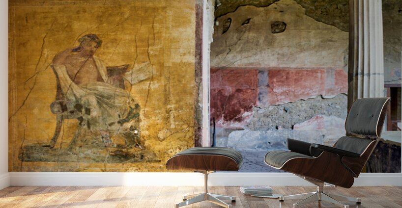 Exploring ancient wall painting in Pompeii archaeological site Wall Murals