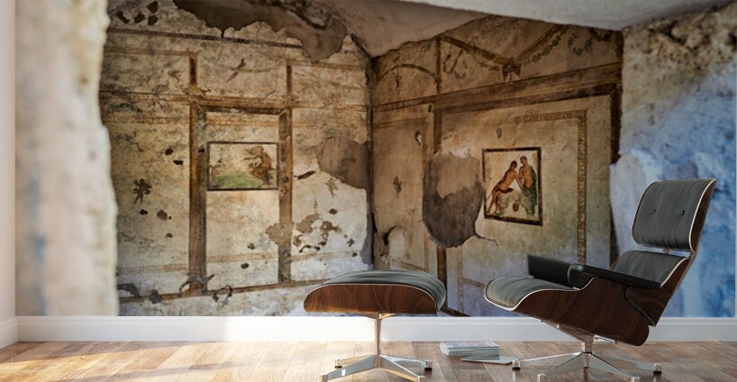 Exploring ancient wall paintings in Pompeii Naples in Italy Wall Murals