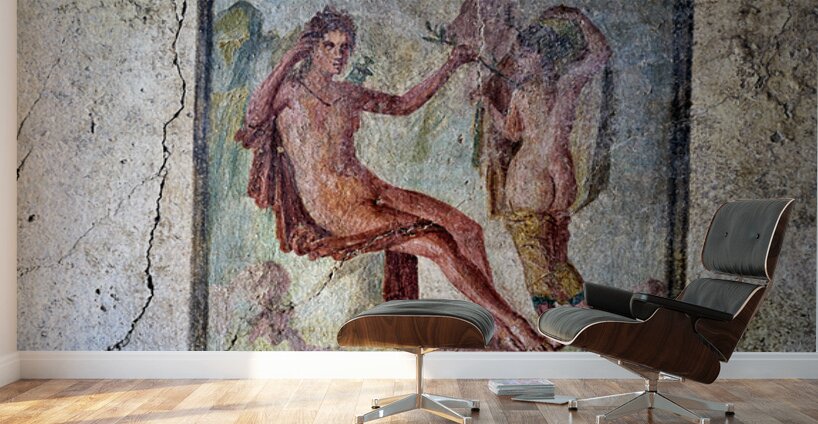 Pompeii mural showing figures in ancient Roman setting Wall Murals