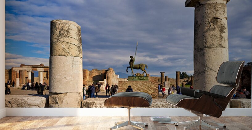 Visitors explore Pompeii ruins in Naples Campania Italy Wall Murals