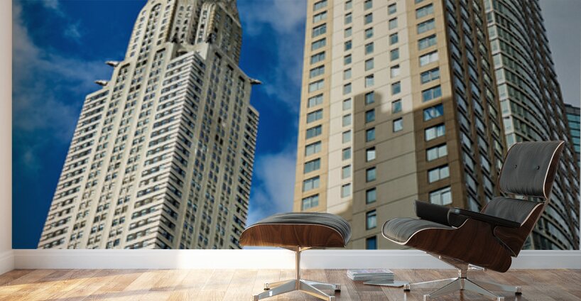Chrysler Building stands tall among modern structures in Manhatt Wall Murals