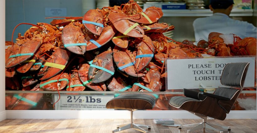 Lobsters are piled high at the Lobster Place Restaurant Wall Murals