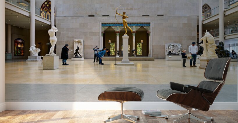 Visitors explore Engelhard Court at the Met in Manhattan Wall Murals