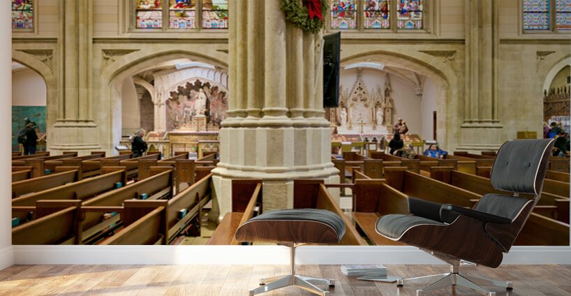 Visitors walk through St Wall Murals