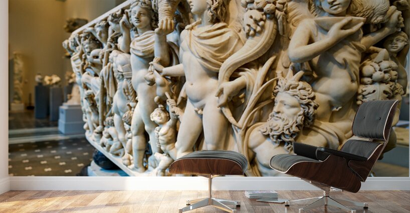 Sarcophagus display in the Greek and Roman Galleries of a museum Wall Murals