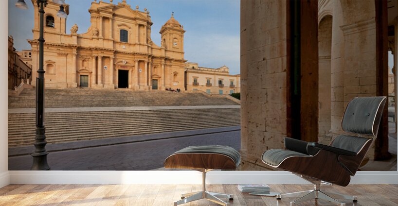 Noto Cathedral stands strong in Sicily under a bright sky Wall Murals