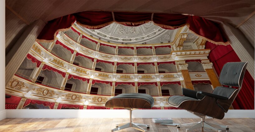 Inside Teatro Tina di Lorenzo in Noto Sicily during a performanc Wall Murals