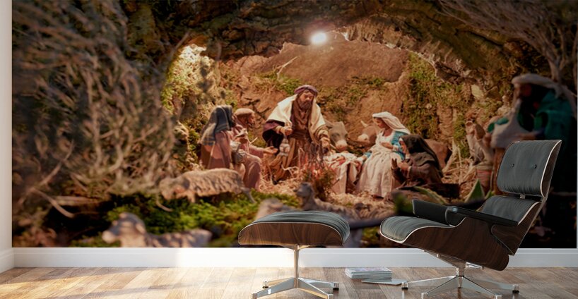 Christmas nativity scene in Caltagirone Sicily Italy Wall Murals