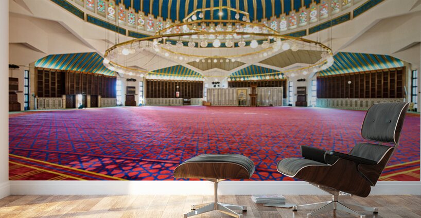 Visit to King Abdullah Mosque in Amman Jordan during prayer time Wall Murals