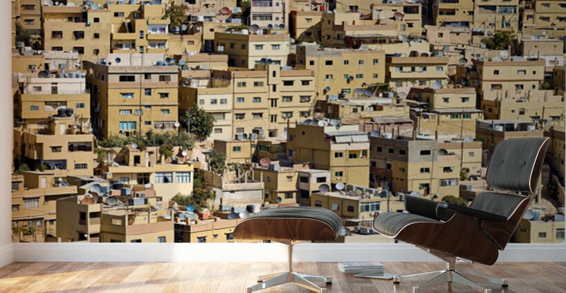 Cityscape of Amman Jordan with many yellow buildings Wall Murals