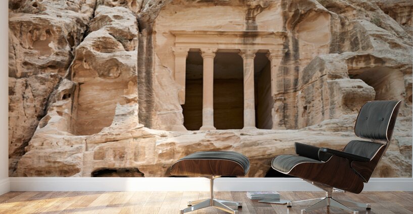 Little Petra site in Jordan shows ancient rock cut architecture Wall Murals