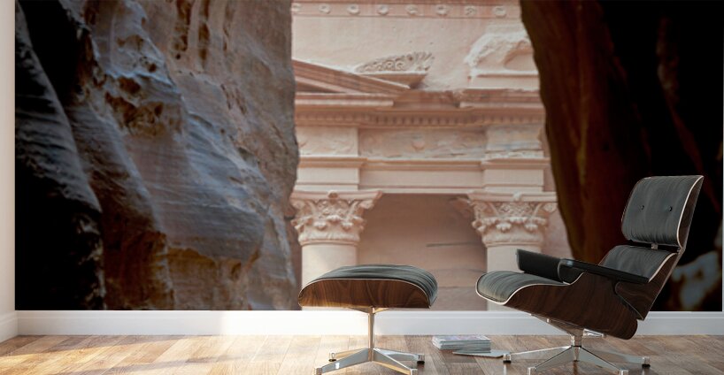 Exploring the al khazneh treasury in petra jordan Wall Murals
