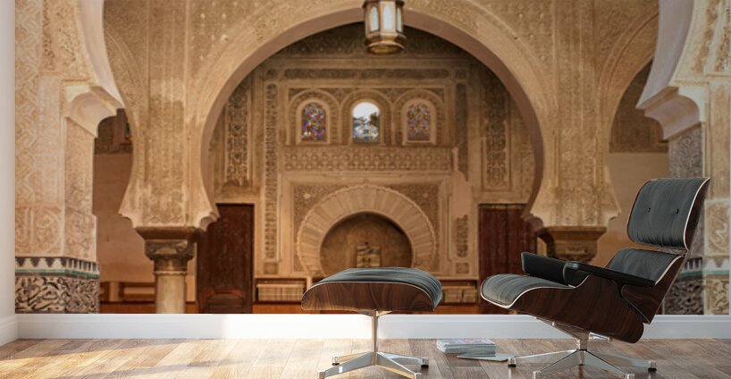 Visit Bou Inania Madrasa in Fez Morocco during the day Wall Murals