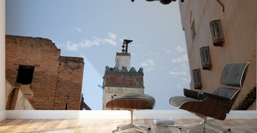 Narrow alleys in the Medina of Fez Morocco showcase daily life Wall Murals