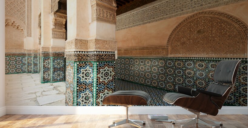 Discovering the architecture of Madrasa Ben Youssef in Marrakesh Wall Murals