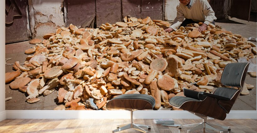 Collecting bread in Meknes Morocco during the day Wall Murals