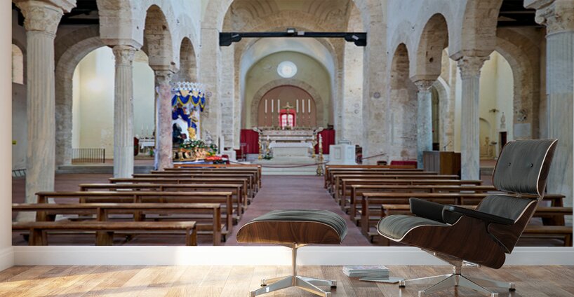 Interior view of the Norman Cathedral in Gerace Calabria Italy Wall Murals