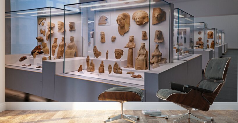 Exploring ancient artifacts at the National Museum of Magna Grec Wall Murals