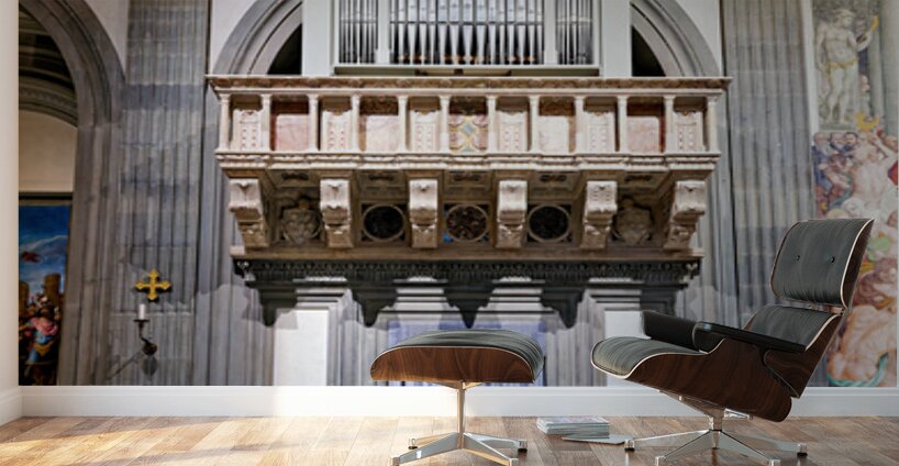 Pipe organ in Basilica of San Lorenzo in Florence Tuscany Wall Murals