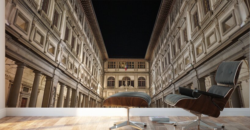 Museum visit at night at Museo degli Uffizi in Florence Italy Wall Murals
