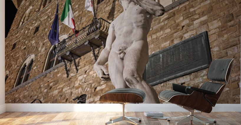 David statue by Michelangelo in Florence Tuscany at night Wall Murals