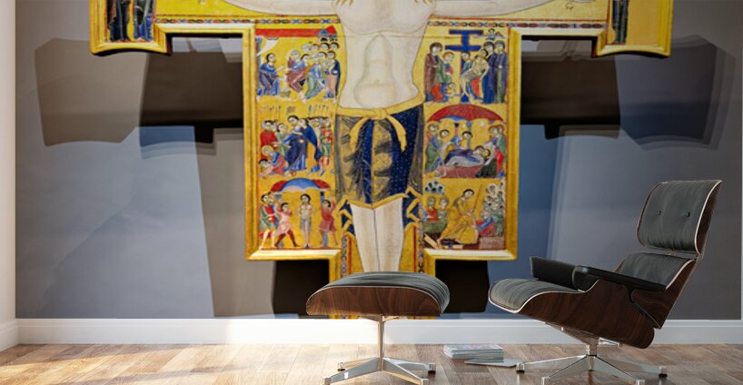Crucifix artwork by Maestro della Croce in Uffizi Gallery Floren Wall Murals