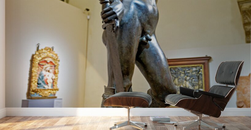 Bronze David stands in Museo Nazionale del Bargello in Florence Wall Murals