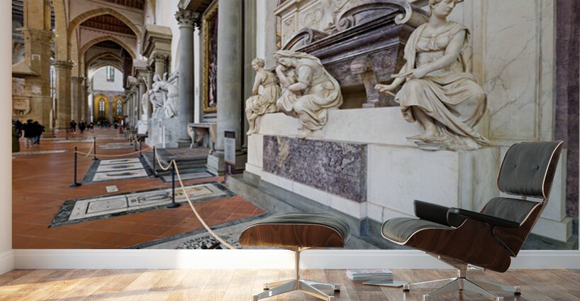 Michelangelos tomb at Basilica di Santa Croce in Florence Italy Wall Murals