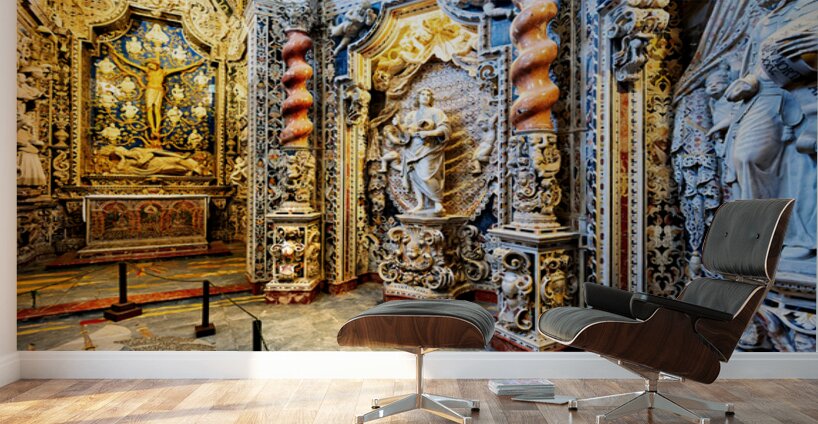 Explore the details of the Crucifix chapel in Monreale Sicily  Wall Murals