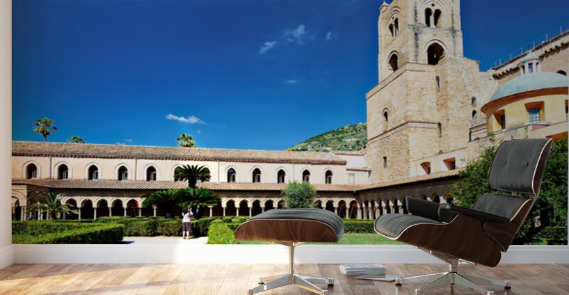 Visit to Duomo di Monreale in Palermo Sicily on a sunny day Wall Murals