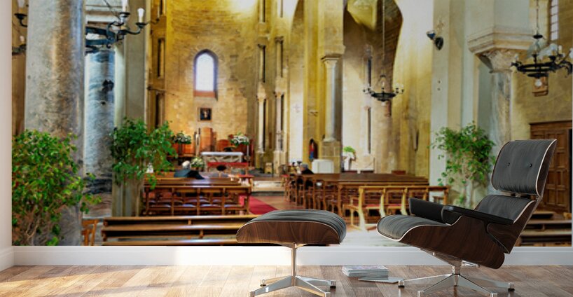 Exploring the interior of La Magione church in Palermo Sicily  Wall Murals