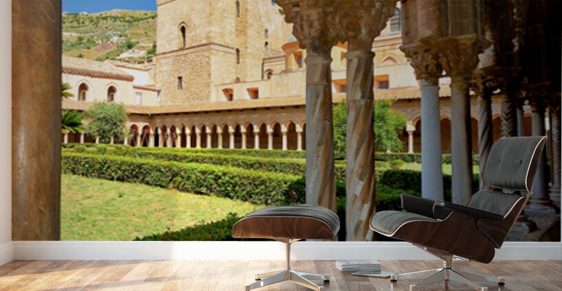 Monreale Cathedral in Palermo Sicily shows historical architectu Wall Murals
