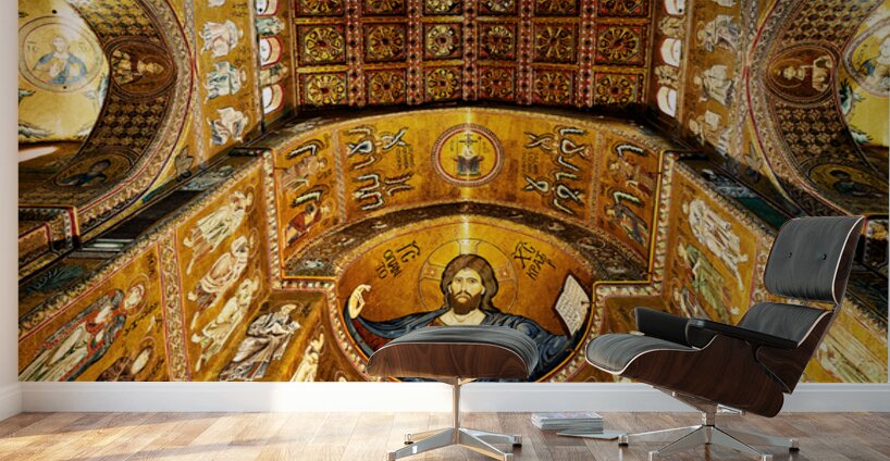 Mosaic details of Duomo di Monreale in Palermo Sicily Italy Wall Murals