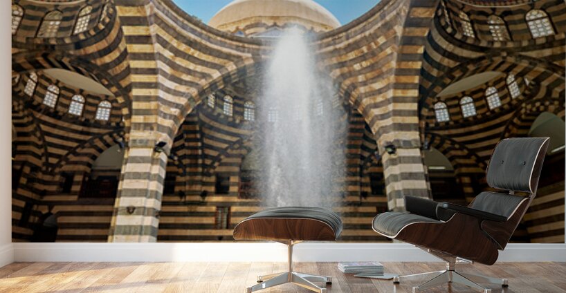 Visitors explore Khan Asad Pasha Caravanserai in Damascus Syri Wall Murals