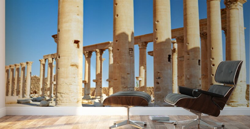 Exploring the ruins of the Temple of Bel in Palmyra Syria Wall Murals