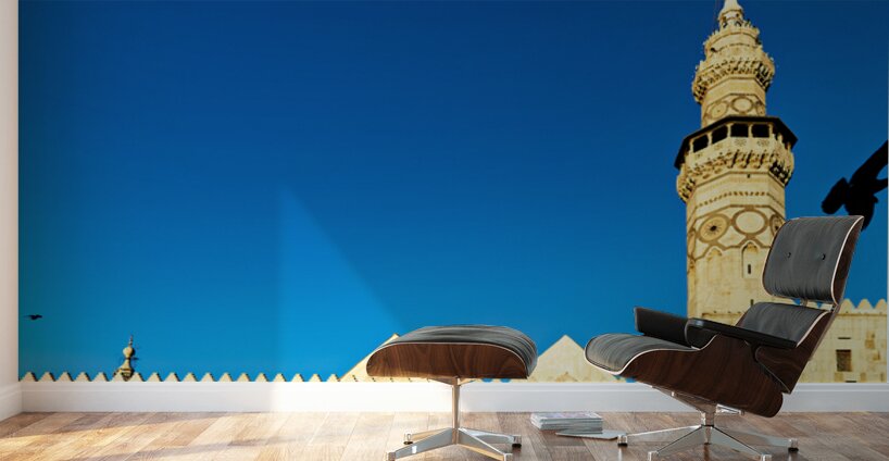 Mosque tower in Damascus against clear blue sky Wall Murals